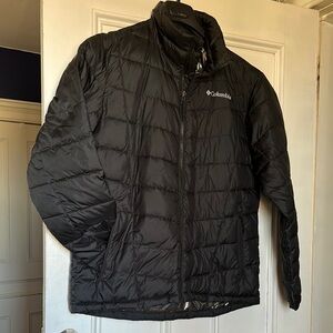 Columbia Black Quilted Puffer Jacket with High Collar